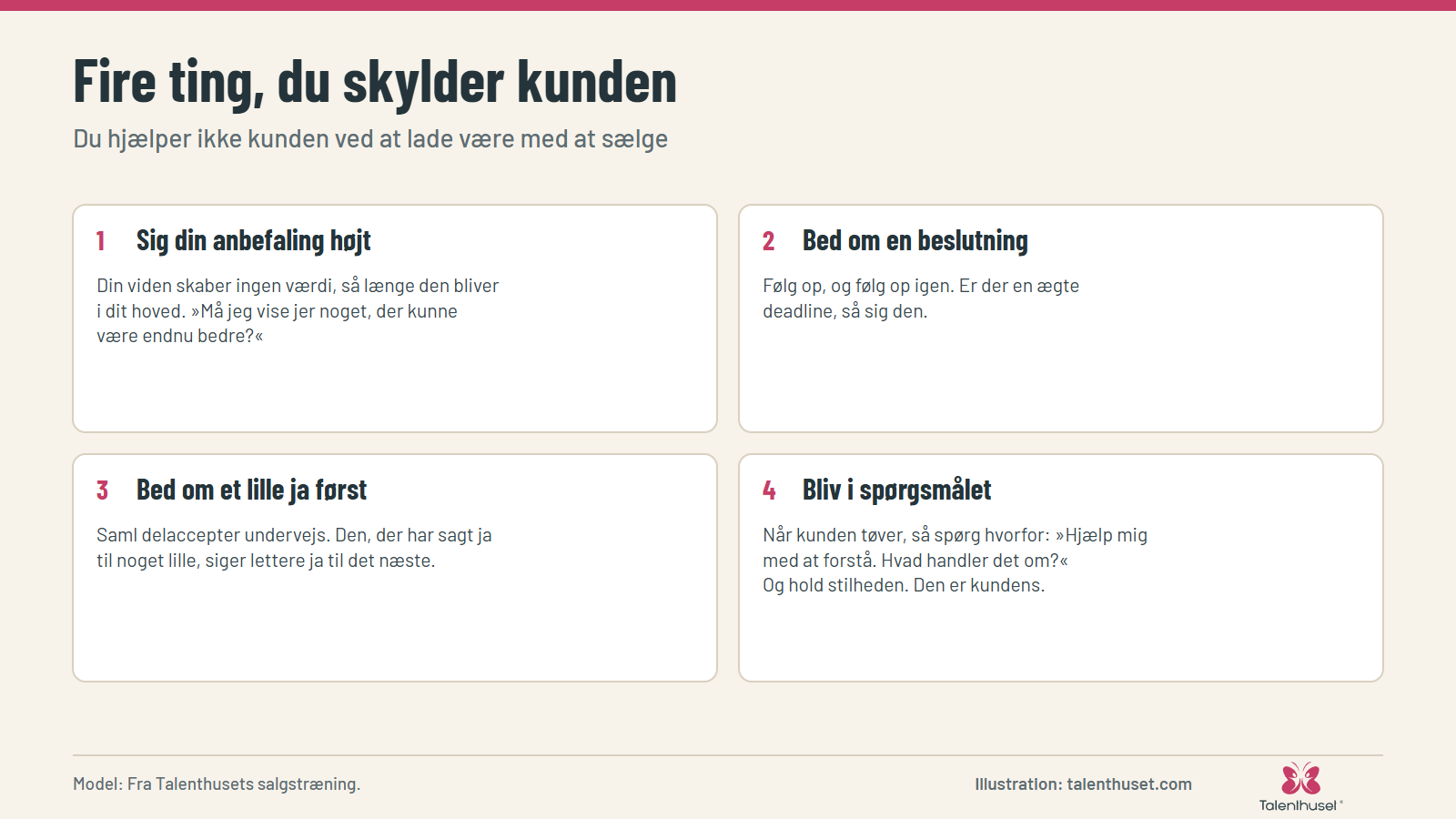 Fire ting, du skylder kunden: Du hjælper ikke kunden ved at lade være med at sælge